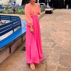 Sienna Peach Pink Cut Out Maxi Dress size small